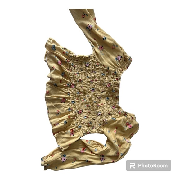 Y2K PacSun floral low cut blouse - Picture 2 of 3